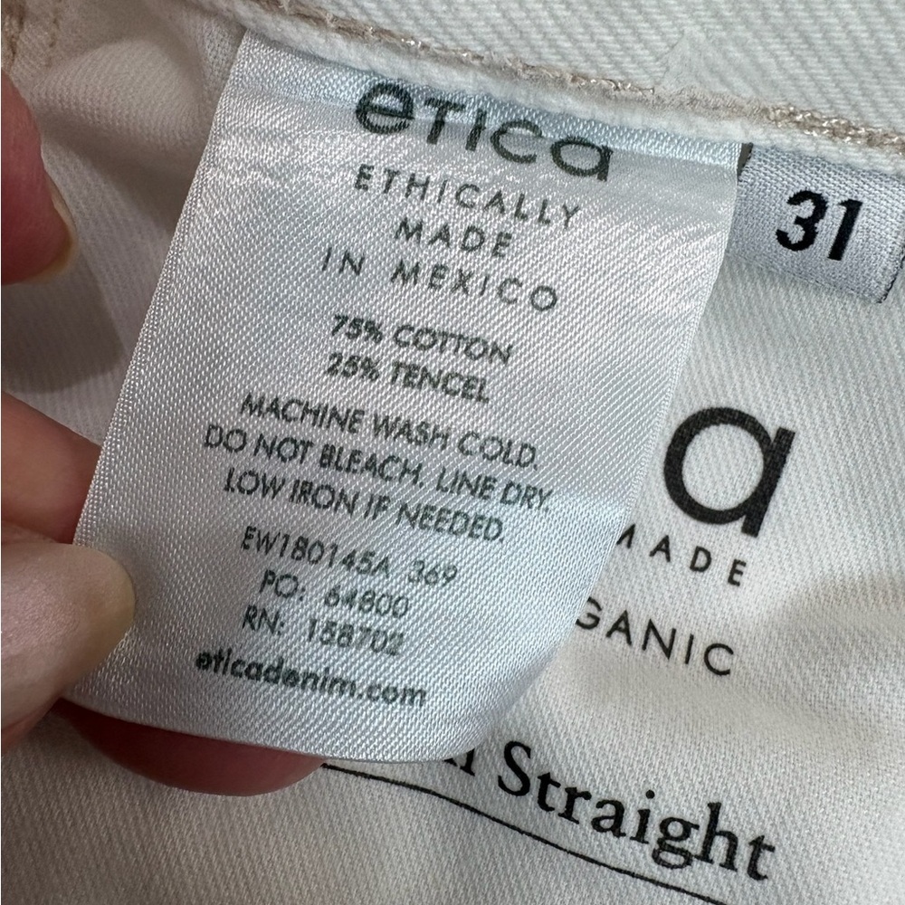 Ética Vintage White Finn Slim Straight Ankle Jeans Size 31 Vintage White - Picture 9 of 14